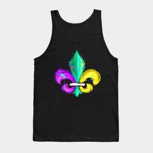 Purple, Green and Golden Fleur De Lis Tank Top